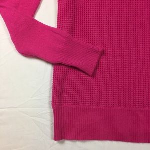 J. Crew hot pink waffle weave wool sweater XXS